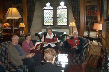 Drinks in the castle library
